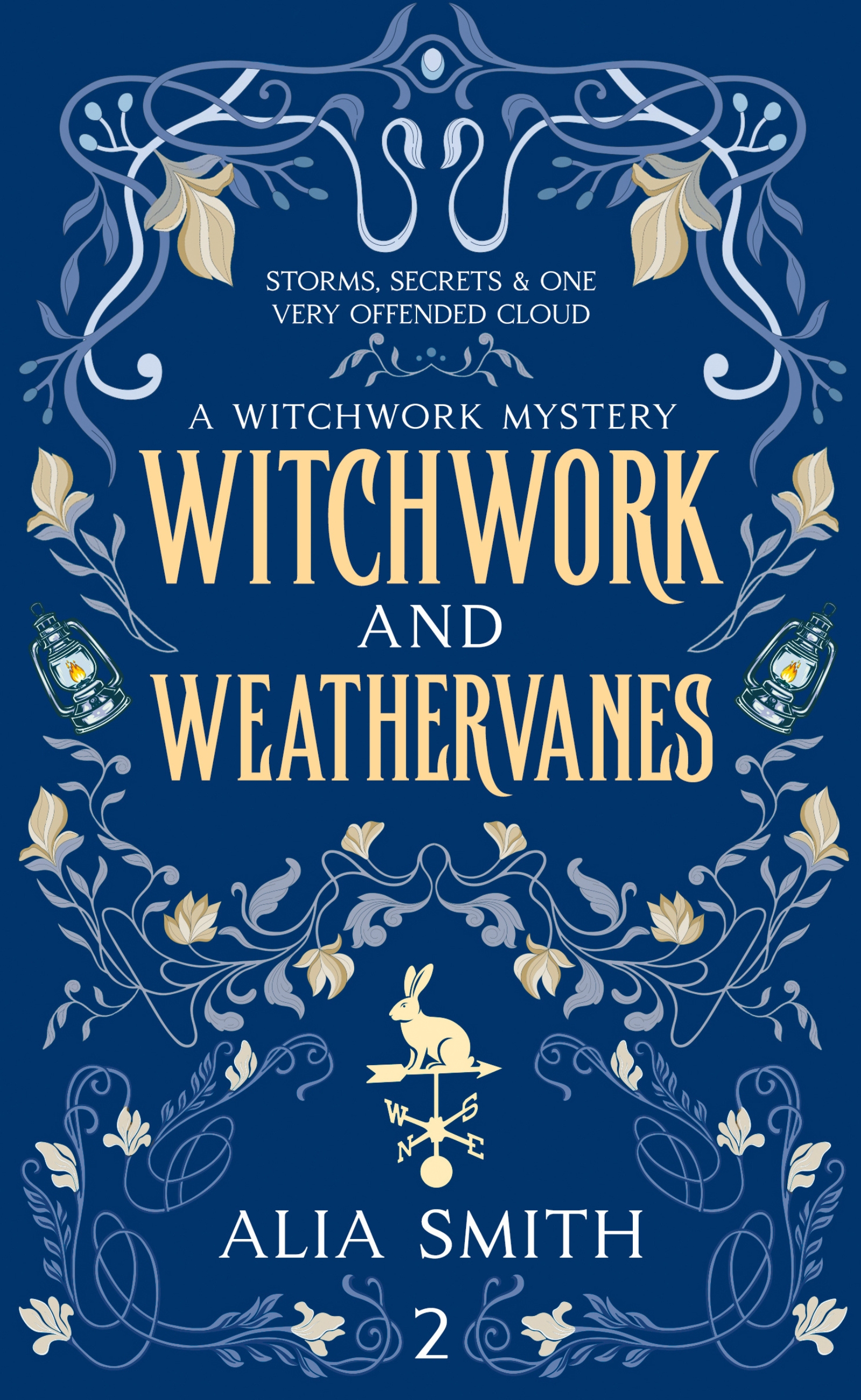 ebook cover art for Witchwork and Weathervanes, a cozy witch mystery novel by Alia Smith