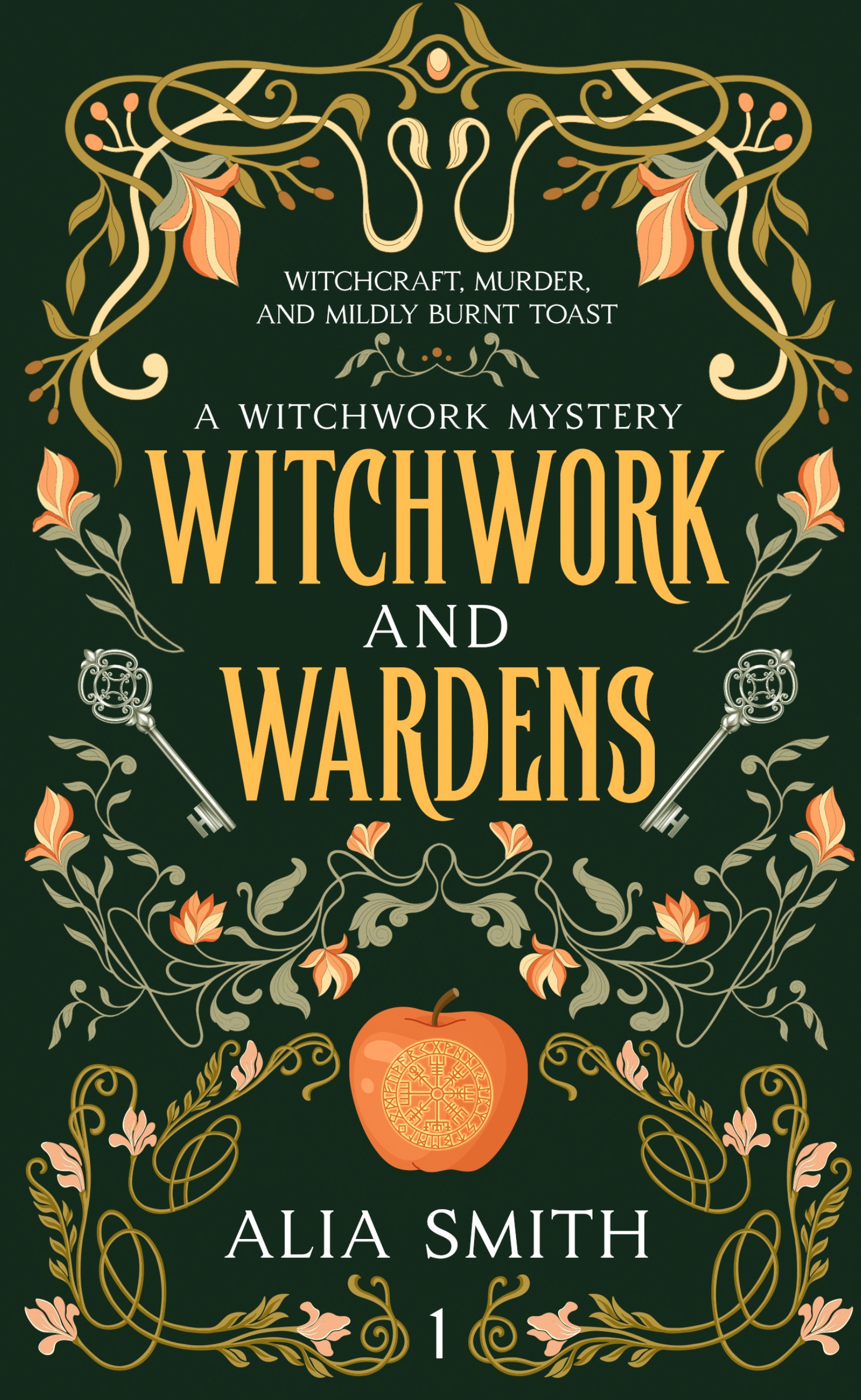 paperback cover art for Witchwork and Wardens a cozy witch mystery novel by Alia Smith