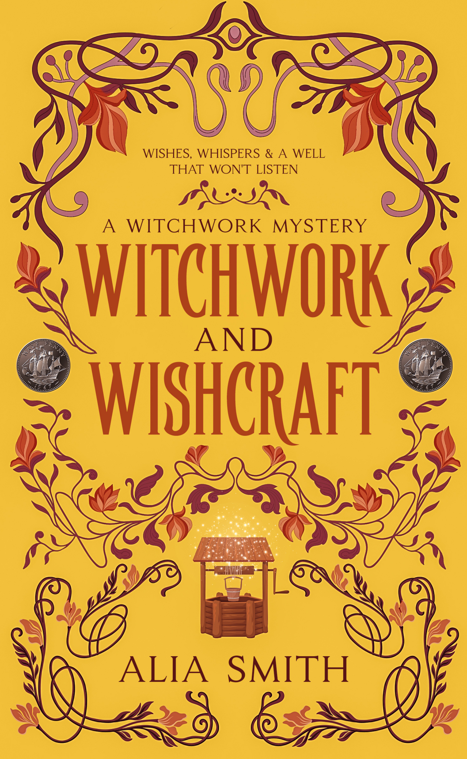 cover art for cozy witch mystery novella Witchwork and Wishcraft by Alia Smith